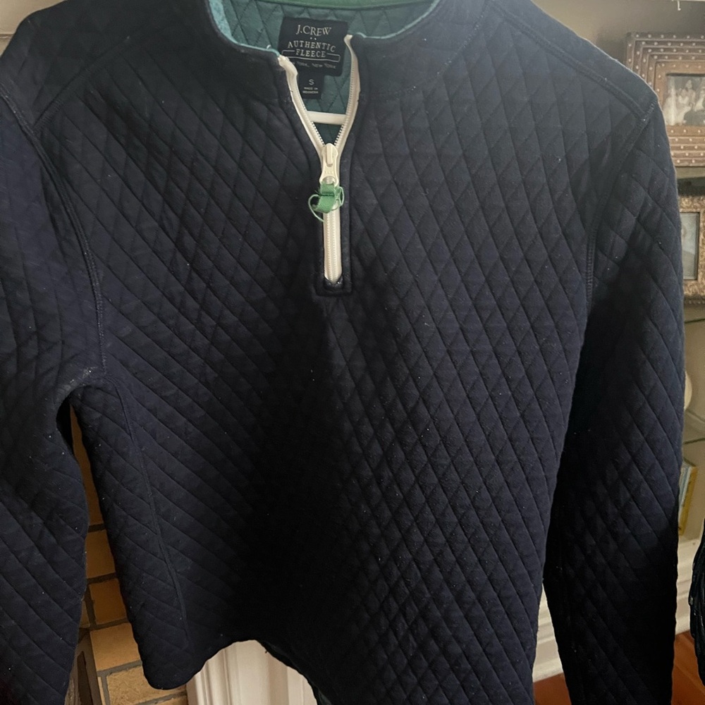 J.Crew Athletics Quilted Navy Pullover